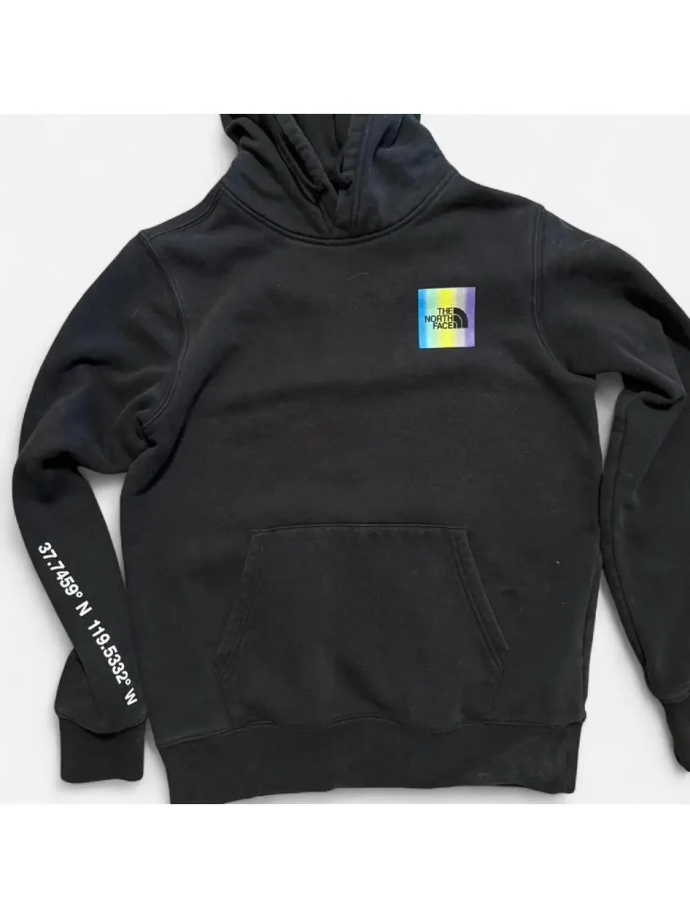 The North Face black hoodie faded